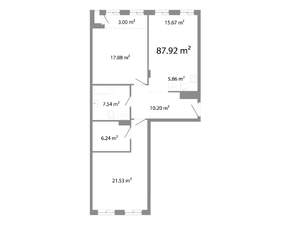 2-к квартира, строящийся дом, 88м2, 3/11 этаж