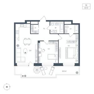 1-к квартира, вторичка, 83м2, 4/7 этаж