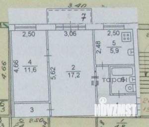 2-к квартира, вторичка, 45м2, 5/5 этаж