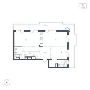 2-к квартира, вторичка, 119м2, 6/8 этаж