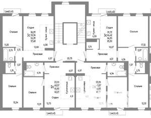 3-к квартира, строящийся дом, 65м2, 9/10 этаж