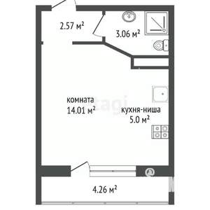 Студия квартира, вторичка, 25м2, 5/10 этаж