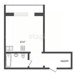 Студия квартира, вторичка, 33м2, 8/21 этаж