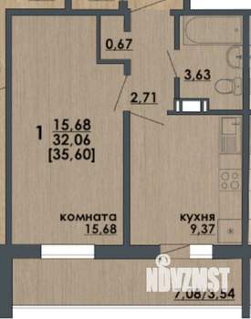 1-к квартира, вторичка, 36м2, 3/10 этаж