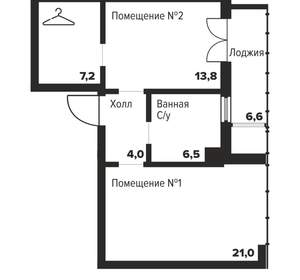 1-к квартира, вторичка, 53м2, 8/29 этаж