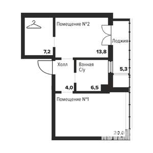 1-к квартира, вторичка, 52м2, 4/29 этаж