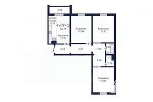 4-к квартира, вторичка, 70м2, 8/18 этаж