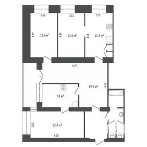 4-к квартира, вторичка, 91м2, 4/9 этаж