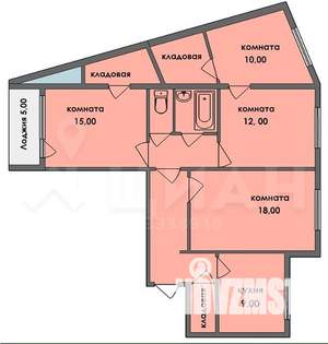 4-к квартира, вторичка, 84м2, 10/10 этаж