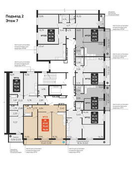 2-к квартира, вторичка, 71м2, 7/10 этаж