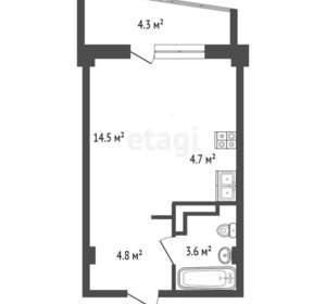 Студия квартира, вторичка, 27м2, 16/18 этаж