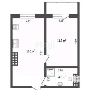 1-к квартира, вторичка, 32м2, 1/10 этаж