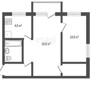 2-к квартира, вторичка, 45м2, 2/5 этаж