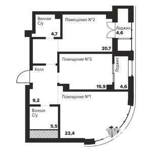 2-к квартира, вторичка, 79м2, 13/29 этаж