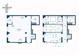 1-к квартира, вторичка, 82м2, 16/23 этаж