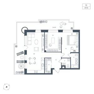 1-к квартира, вторичка, 90м2, 5/7 этаж