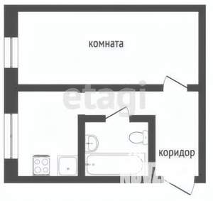 1-к квартира, вторичка, 32м2, 3/5 этаж