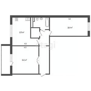 2-к квартира, вторичка, 64м2, 2/10 этаж