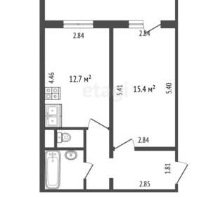 1-к квартира, вторичка, 40м2, 5/10 этаж