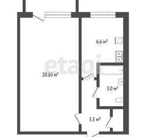 1-к квартира, вторичка, 34м2, 7/9 этаж