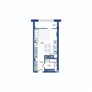 1-к квартира, вторичка, 38м2, 9/23 этаж