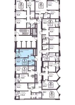1-к квартира, вторичка, 42м2, 9/8 этаж