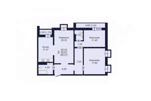 3-к квартира, вторичка, 87м2, 11/15 этаж