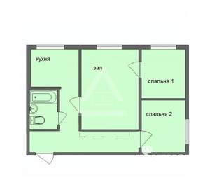 3-к квартира, вторичка, 43м2, 1/5 этаж