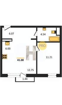 2-к квартира, вторичка, 41м2, 3/10 этаж