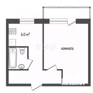 1-к квартира, вторичка, 30м2, 2/9 этаж