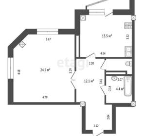 1-к квартира, вторичка, 56м2, 4/13 этаж