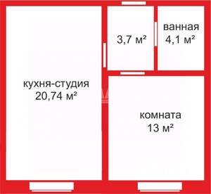 1-к квартира, вторичка, 42м2, 11/17 этаж