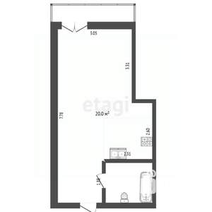 Студия квартира, вторичка, 28м2, 2/3 этаж