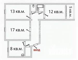 3-к квартира, вторичка, 66м2, 4/9 этаж