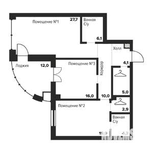 2-к квартира, строящийся дом, 96м2, 19/29 этаж