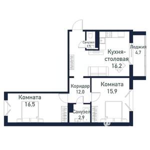 2-к квартира, вторичка, 65м2, 8/10 этаж