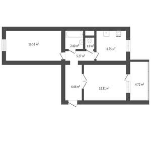 2-к квартира, вторичка, 57м2, 3/10 этаж