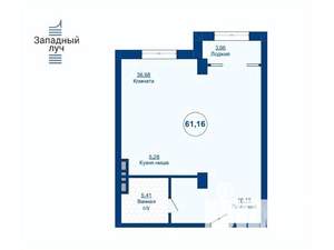 2-к квартира, вторичка, 61м2, 6/25 этаж