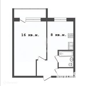 1-к квартира, вторичка, 30м2, 6/9 этаж