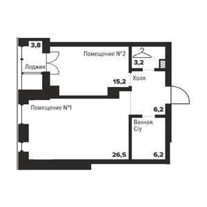 1-к квартира, строящийся дом, 57м2, 7/29 этаж