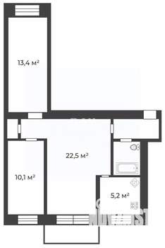 3-к квартира, вторичка, 59м2, 5/5 этаж