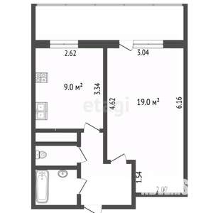 1-к квартира, вторичка, 39м2, 10/14 этаж