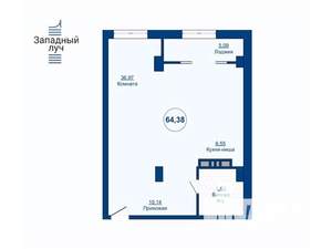 2-к квартира, вторичка, 64м2, 22/25 этаж