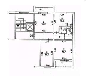 3-к квартира, вторичка, 85м2, 9/10 этаж