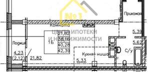 Студия квартира, сданный дом, 42м2, 11/22 этаж
