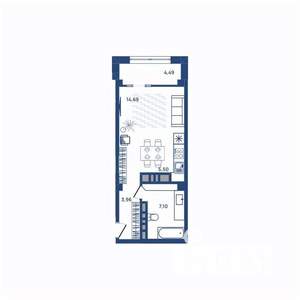 1-к квартира, вторичка, 32м2, 10/23 этаж