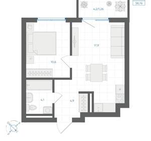 1-к квартира, вторичка, 39м2, 10/18 этаж