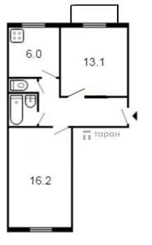 2-к квартира, вторичка, 56м2, 5/5 этаж
