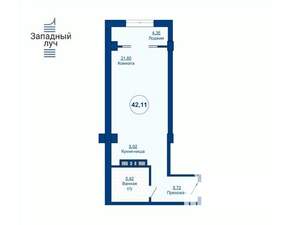 1-к квартира, вторичка, 42м2, 13/25 этаж