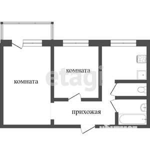 2-к квартира, вторичка, 47м2, 3/9 этаж